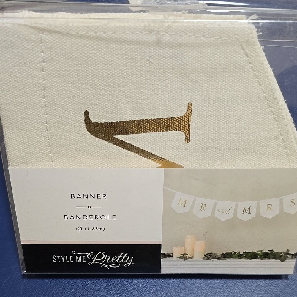 Style Me Pretty Gold and Cream "MR and MRS" Banner